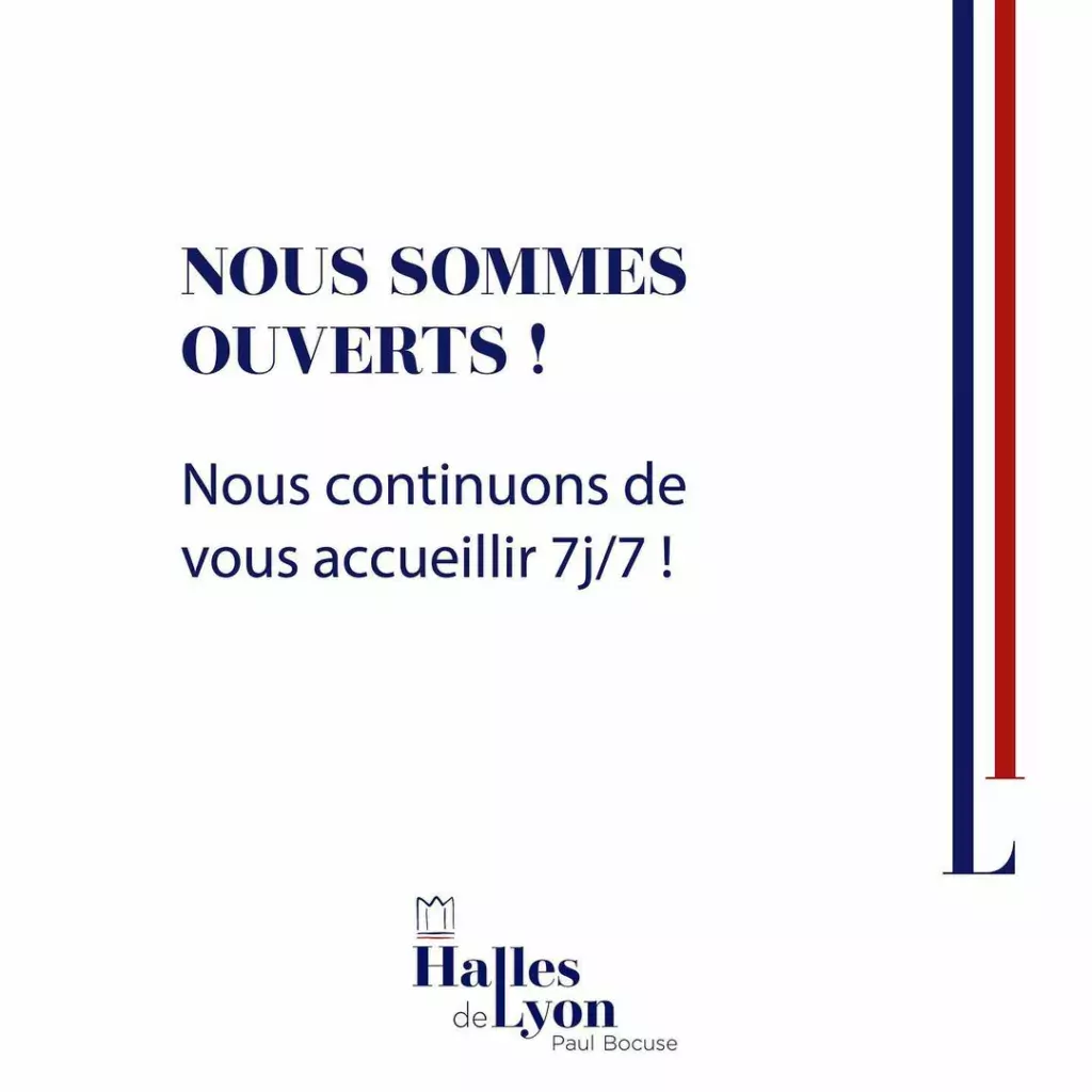 NOUS SOMMES OUVERTS ! Nous continuons de vous accueillir 7j/7 !